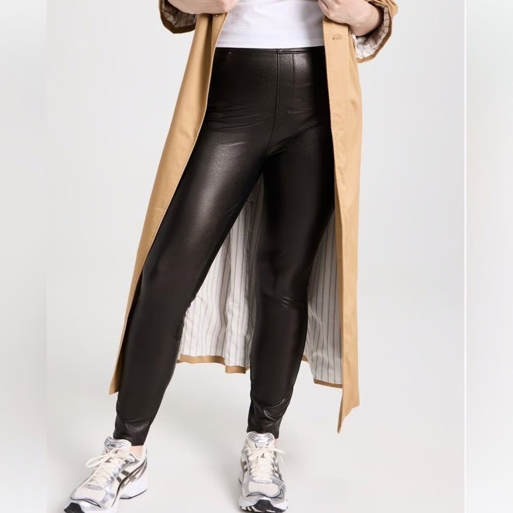 SPANX Leather Like Ankle Skinny Pants In‎ Bronze 20282R Size 3X